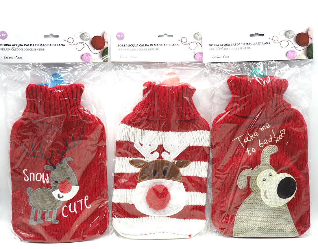 BORSA ACQUA CALDA 2LT. IN MAGLIA LANA ASS.TA
