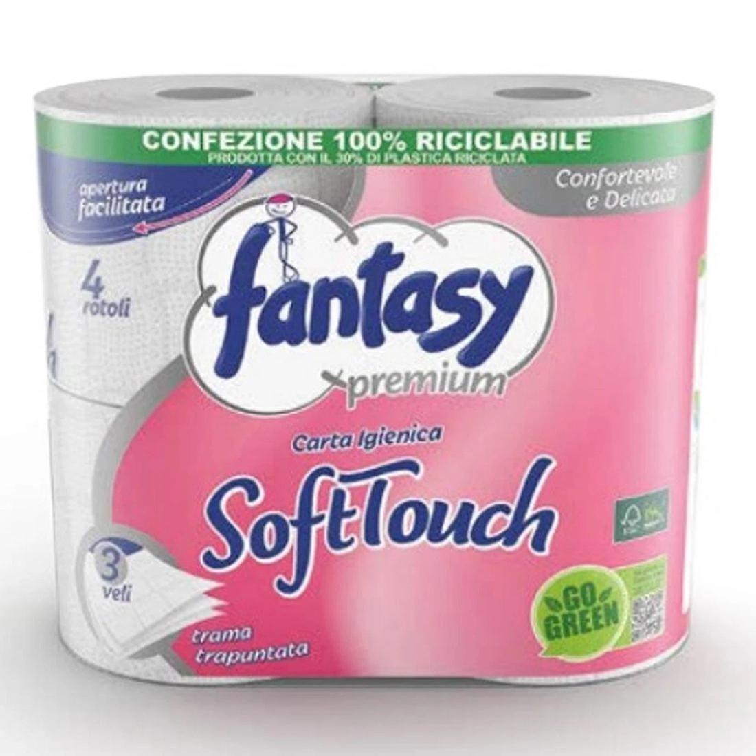 CARTA IGIENICA FANTASY SOFT TOUCH 3 VELI 4 ROTOLI