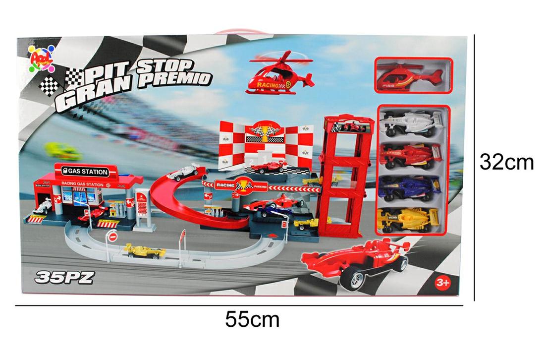 GARAGE PIT STOP GRAN PREMIO CON 4 AUTO+ELICOTTERO