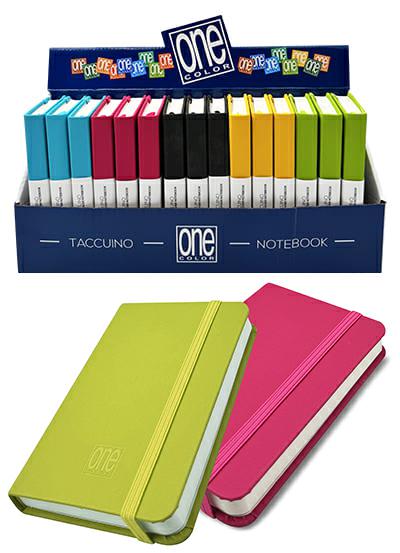 TACCUINI ONE COLOR COP.RIGIDA CON ELASTICO 9X13(A6)128P RIG.1R