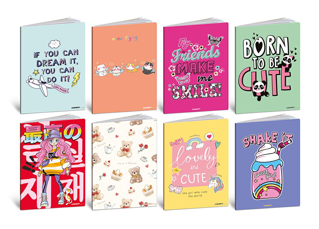 MAXI QUADERNI A4 20FF+1 GR.80 UV KID GIRL CF.10 PEZZI RIG.A