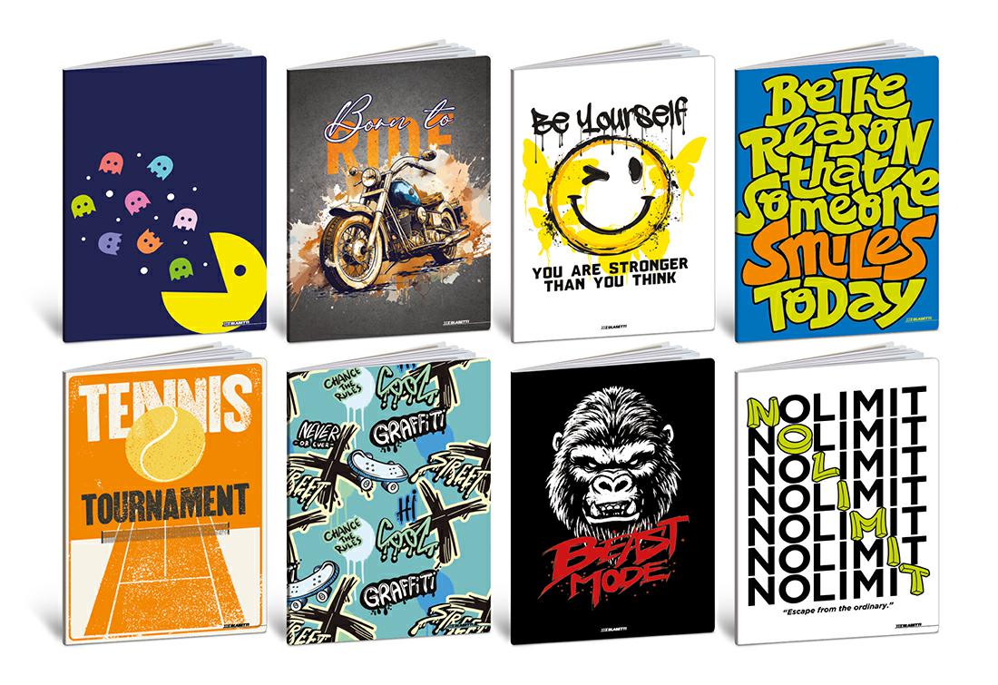 MAXI QUADERNI A4 20FF+1 GR.80 UV TEEN BOY CF.10 PEZZI RIG.4MM