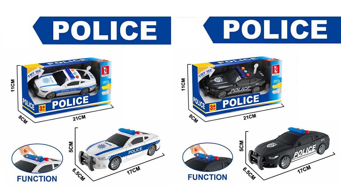 MACCHINA DELLA POLIZIA A FRIZIONE LUCE/SUONO POLICE 2ASS.(21.5X1