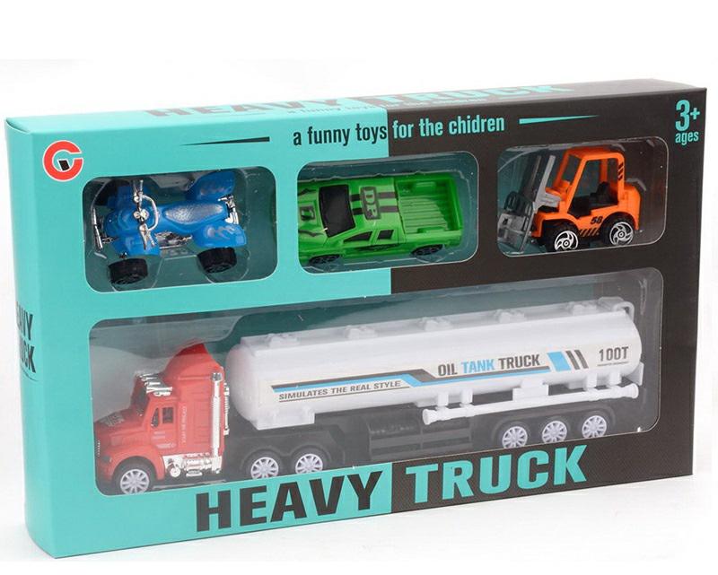 CAMION CISTERNA E 3 MEZZI DI TRASPORTO HEAVY TRUCK (32X18.5)