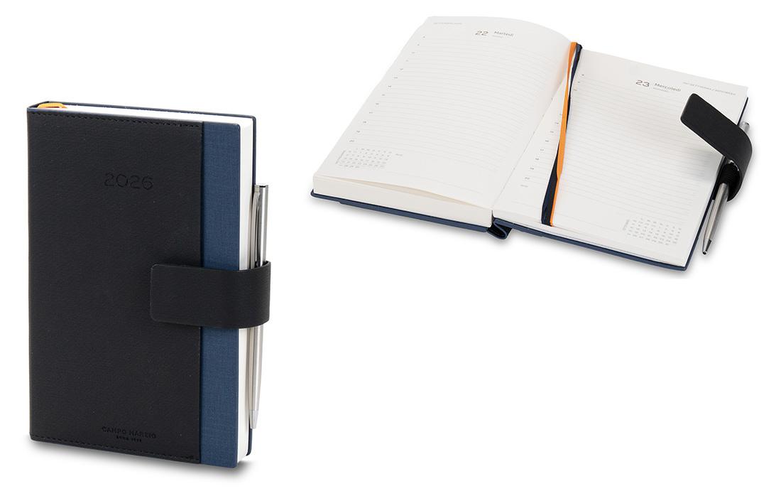 CAMPO MARZIO AGENDA GIORNALIERA 12X18 CON PENNA BLACK
