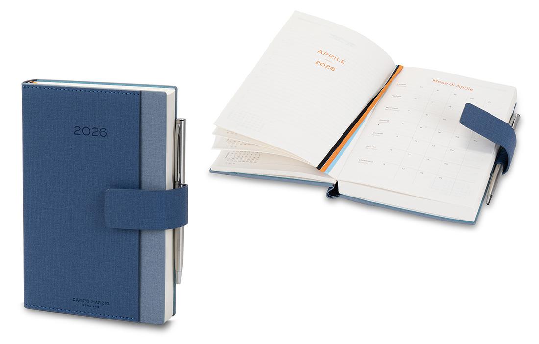 CAMPO MARZIO AGENDA GIORNALIERA 12X18 CON PENNA 0CEAN BLUE