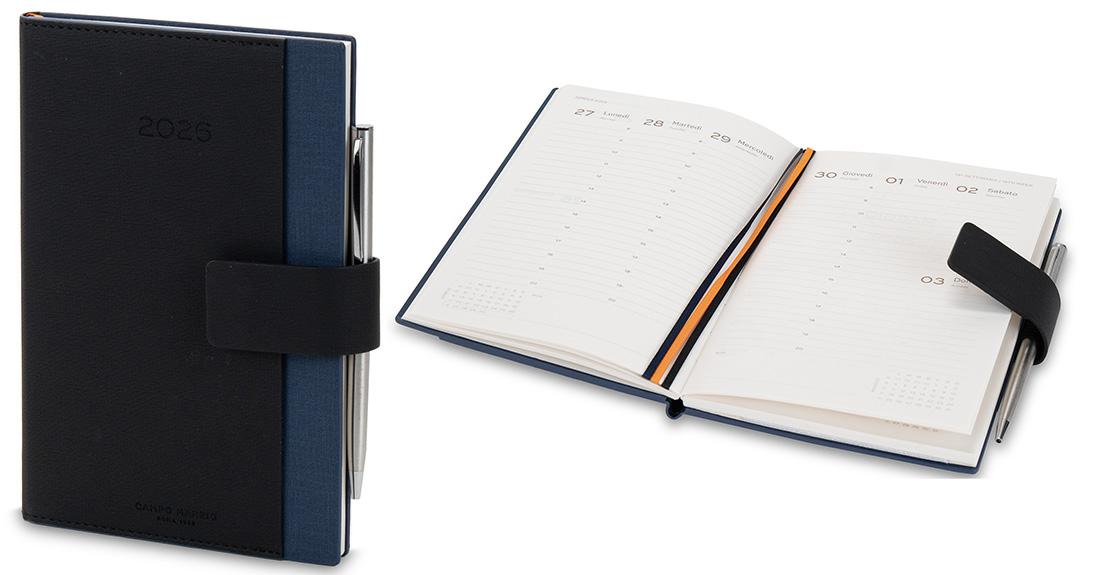 CAMPO MARZIO AGENDA SETTIMANALE 12X18 CON PENNA BLACK