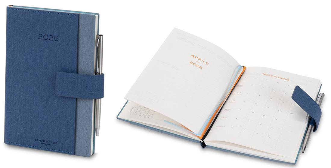 CAMPO MARZIO AGENDA SETTIMANALE 12X18 CON PENNA OCEAN BLUE