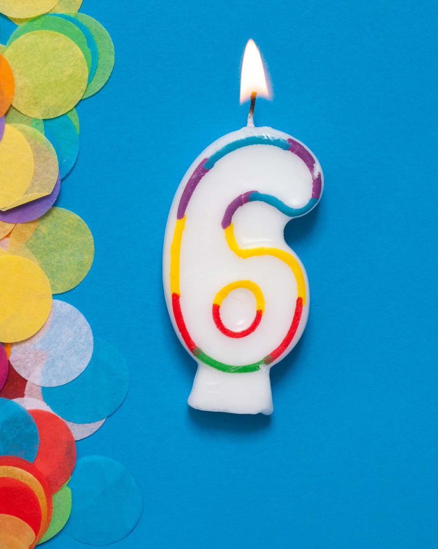 BIGLIETTINI 6 ANNI 11,5X16- LINEA MILLEFORME