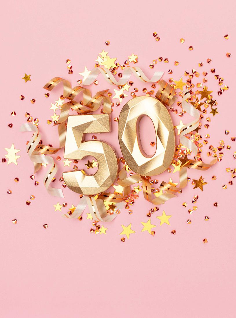 BIGLIETTINI 50 ANNI 11,5X16 -LINEA MILLEFORME