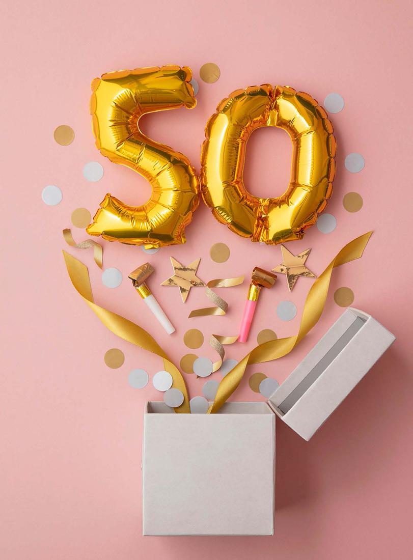 BIGLIETTINI 50 ANNI 11,5X16-LINEA MILLEFORME