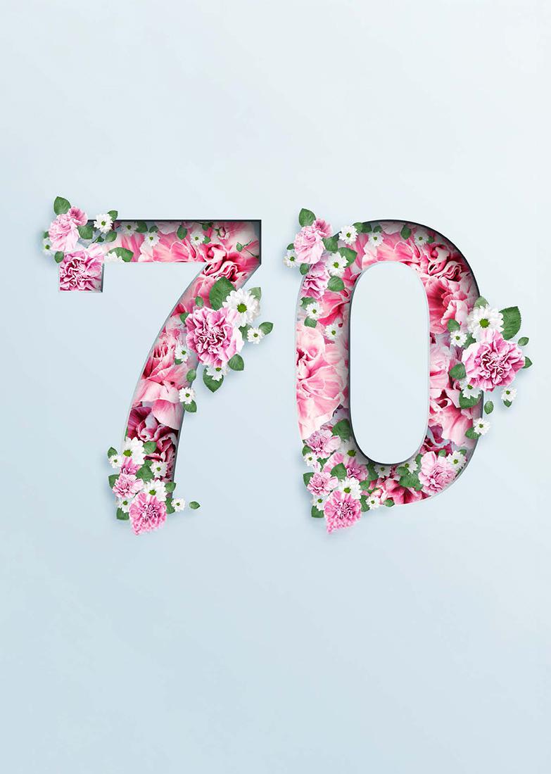 BIGLIETTINI 70 ANNI 11,5X16-LINEA MILLEFORME