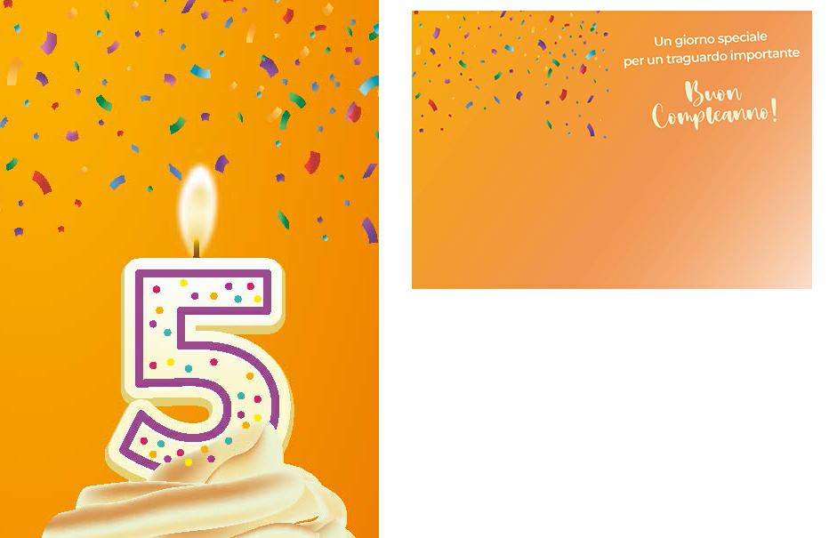 BIGLIETTINI 5 ANNI 11,5X16-LINEA MILLEFORME