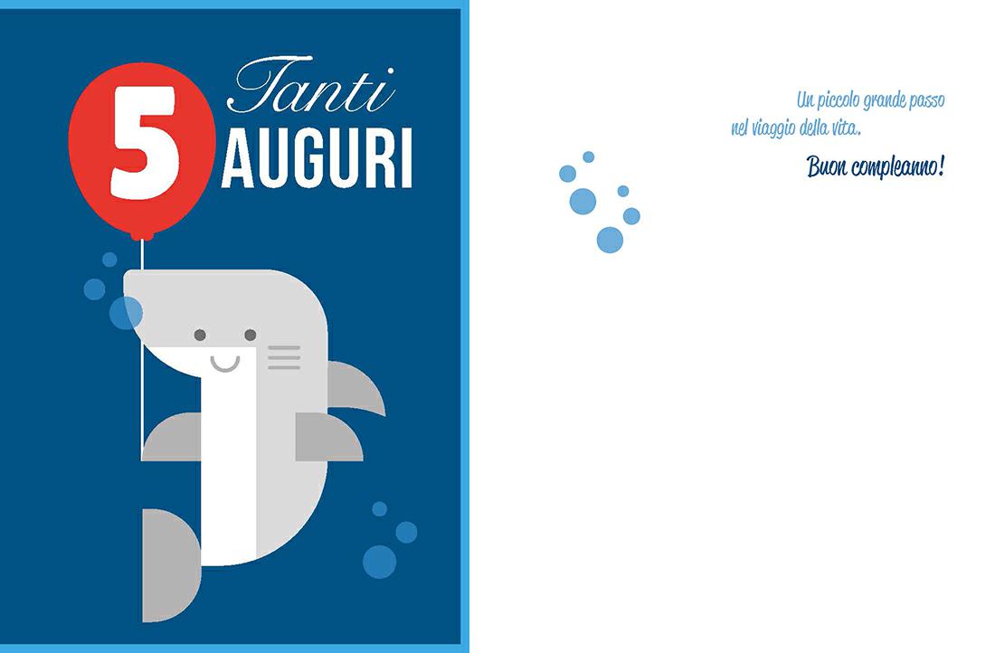 BIGLIETTINI 5 ANNI 11,5X16-LINEA MILLEFORME