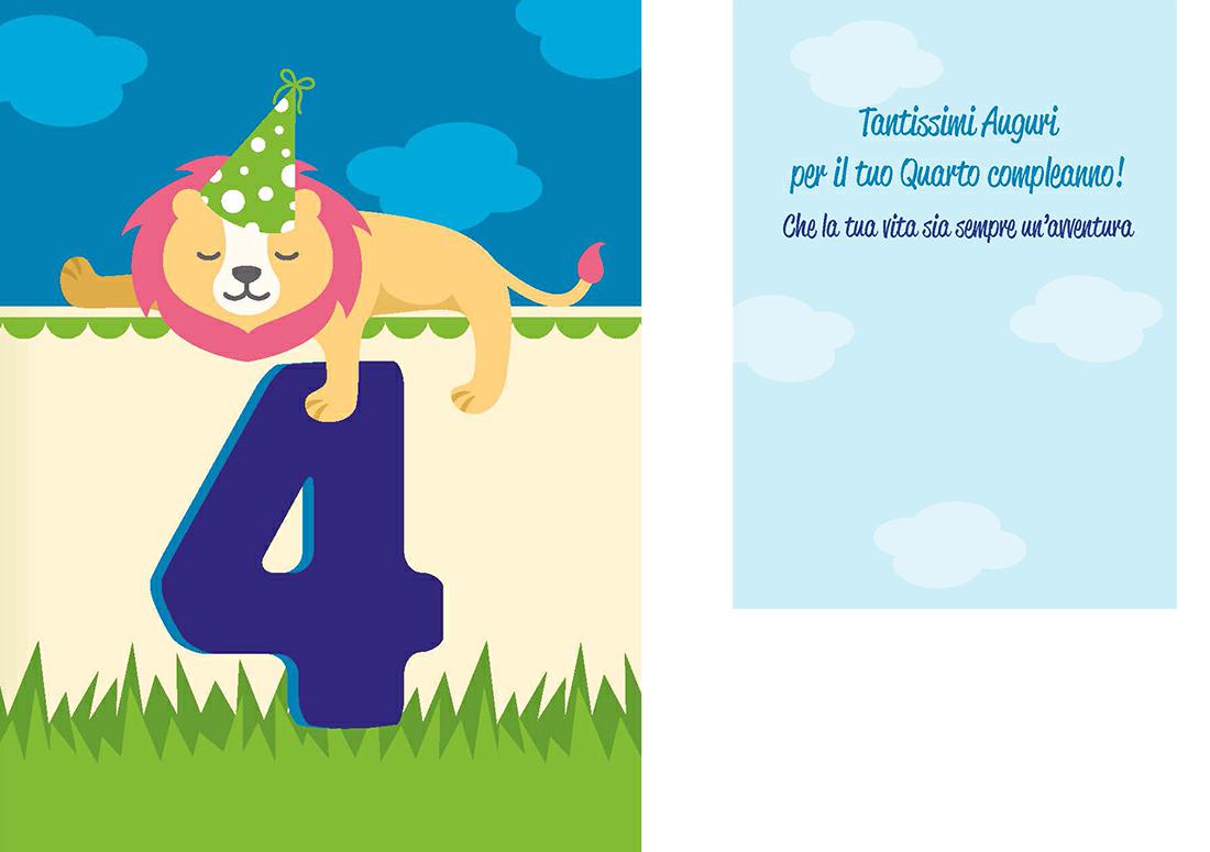 BIGLIETTINI 4 ANNI 11,5X16-LINEA MILLEFORME