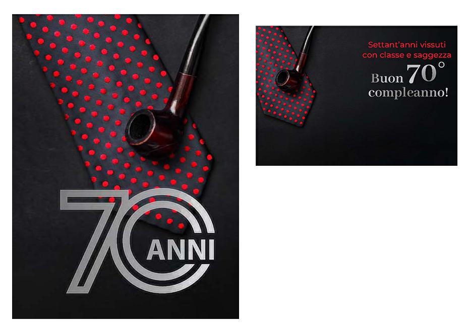 BIGLIETTINI 70 ANNI 11,5X16-LINEA MILLEFORME