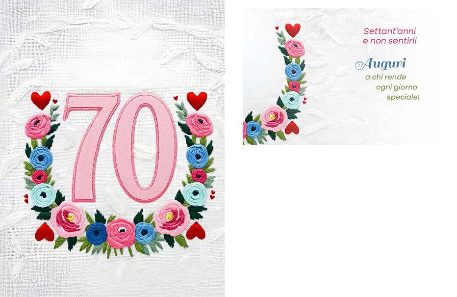 BIGLIETTINI 70 ANNI 11,5X16-LINEA MILLEFORME