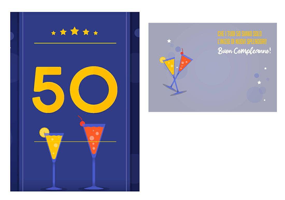 BIGLIETTINI 50 ANNI 11,5X16-LINEA MILLEFORME