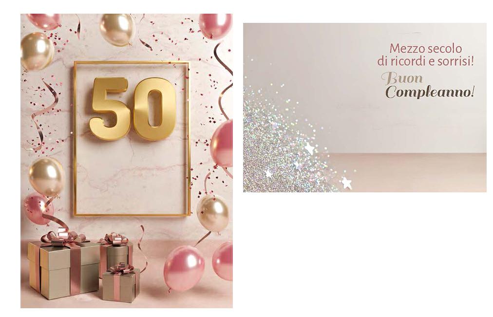 BIGLIETTINI 50 ANNI 11,5X16-LINEA MILLEFORME