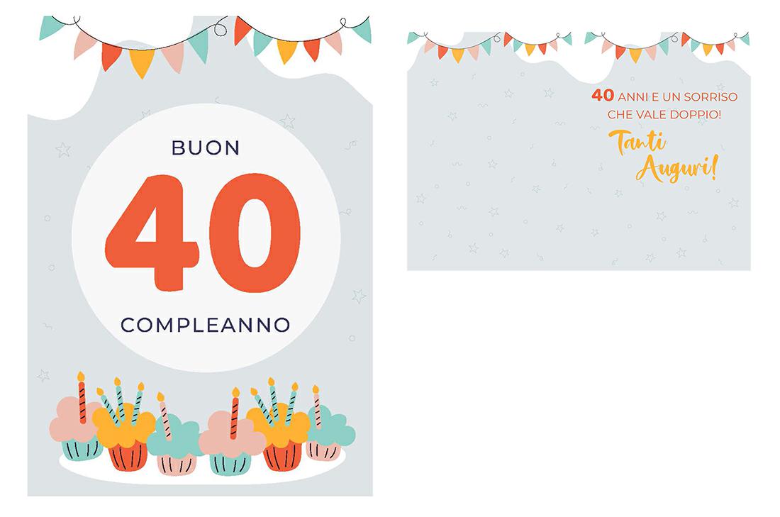 BIGLIETTINI 40 ANNI 11,5X16-LINEA MILLEFORME