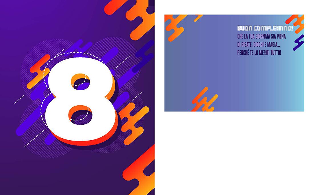 BIGLIETTINI 8 ANNI 11,5X16-LINEA MILLEFORME