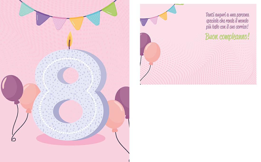 BIGLIETTINI 8 ANNI 11,5X16-LINEA MILLEFORME