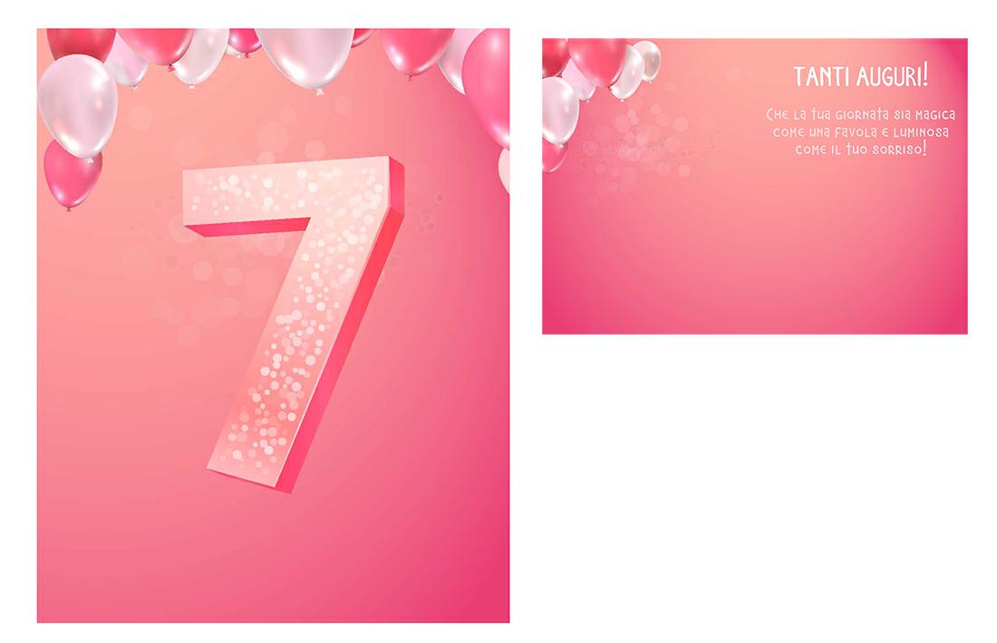 BIGLIETTINI 7 ANNI 11,5X16-LINEA MILLEFORME