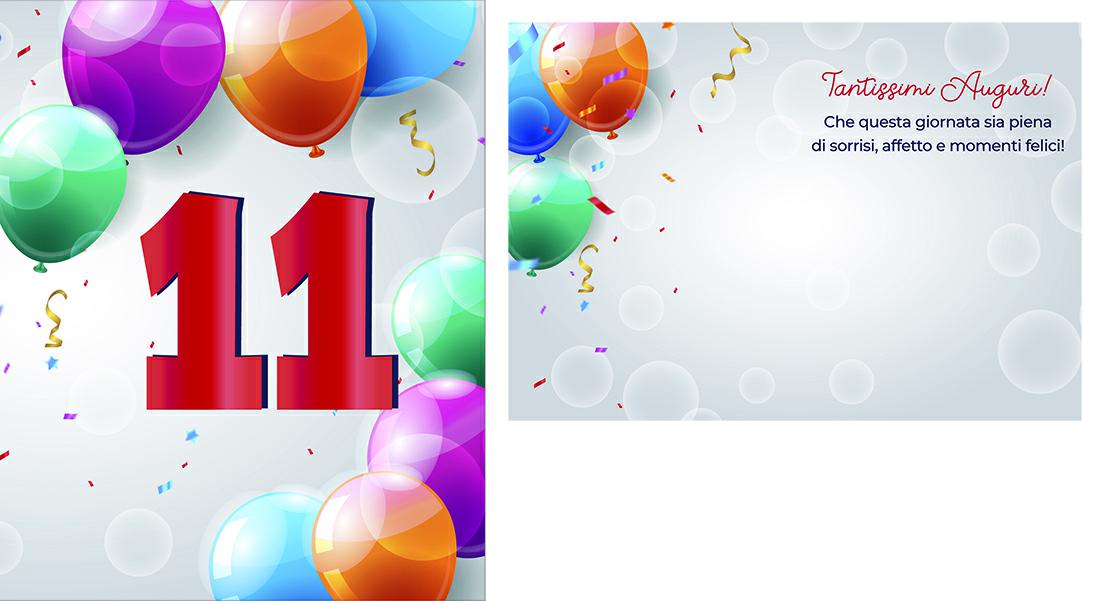 BIGLIETTINI 11 ANNI 11,5X16 -LINEA MILLEFORME