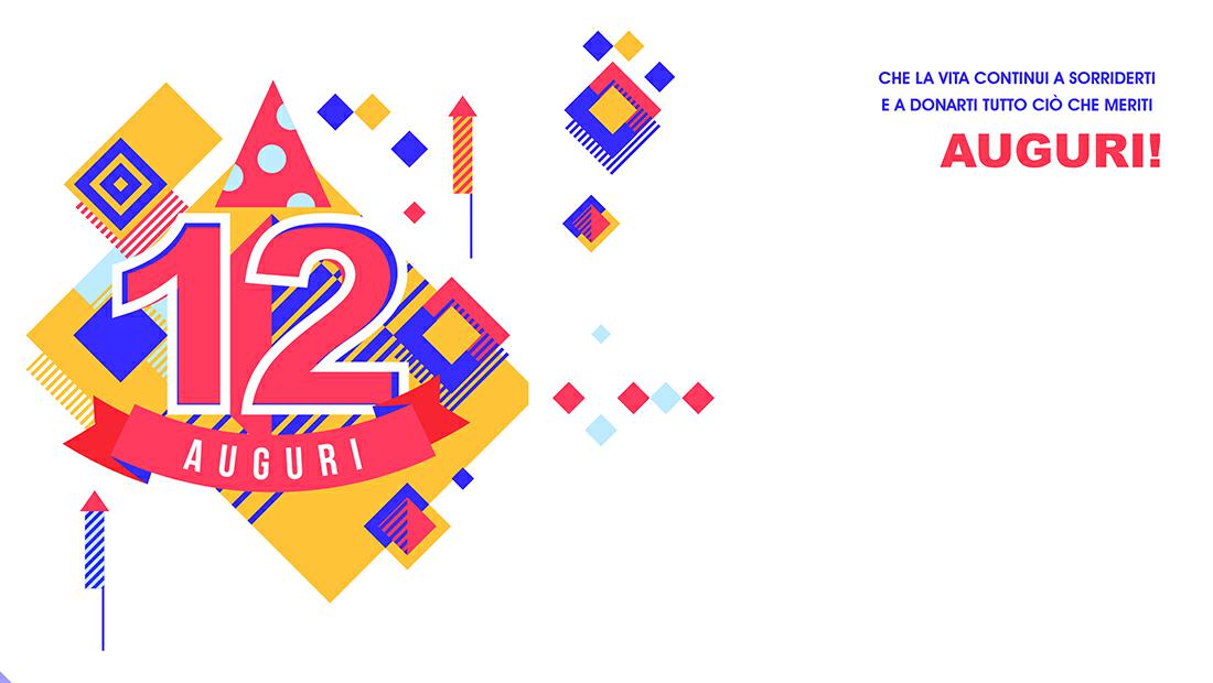 BIGLIETTINI 12 ANNI 11,5X16 -LINEA MILLEFORME