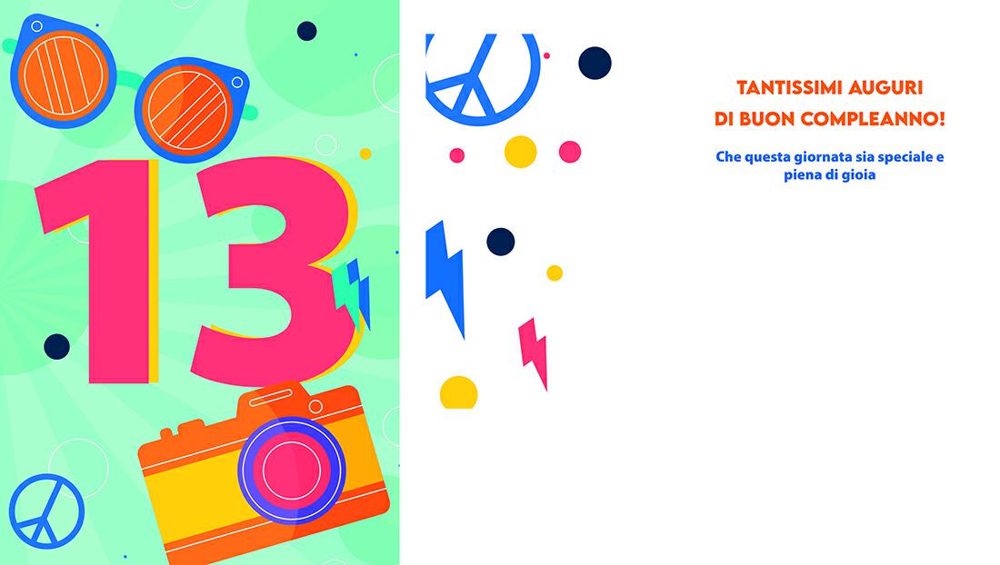 BIGLIETTINI 13 ANNI 11,5X16 -LINEA MILLEFORME