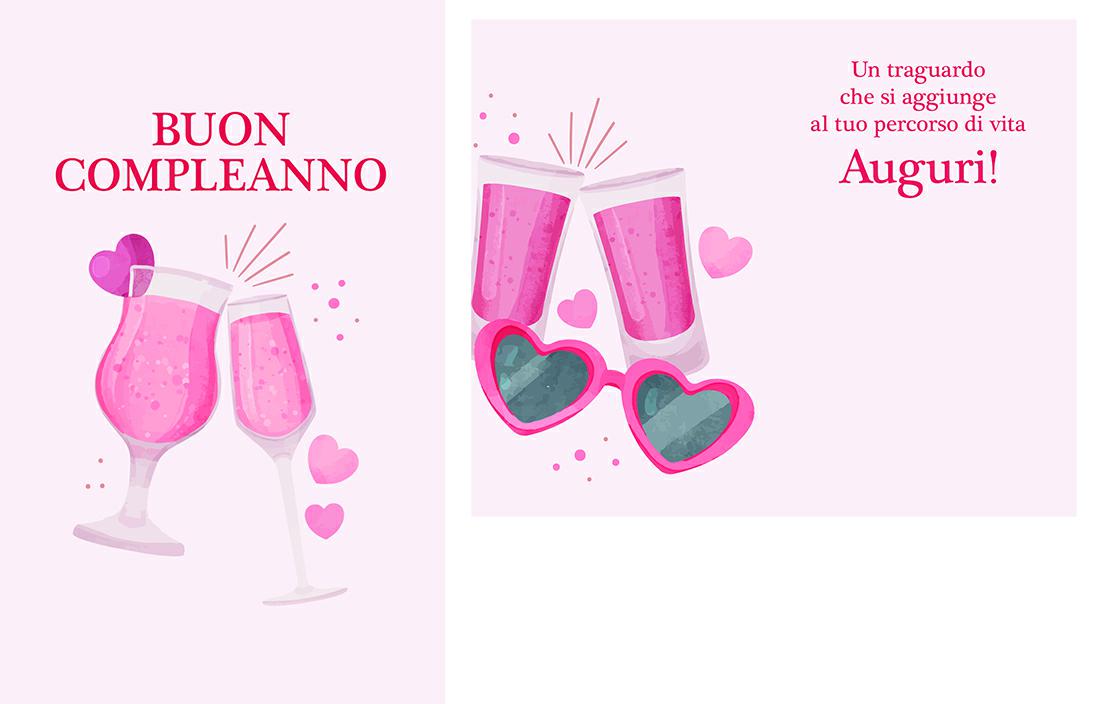 BIGLIETTINI z.BUON COMPLEANNO mini 8x13-LINEA MILLEFORME