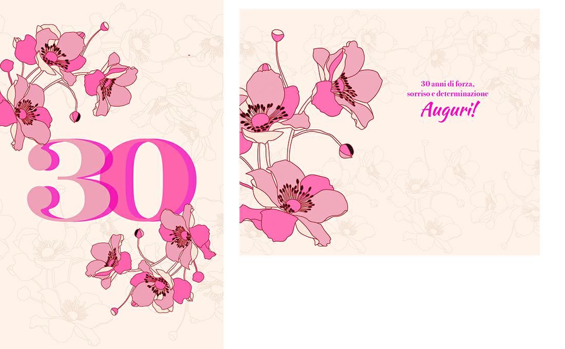 BIGLIETTINI z.30 ANNI mini 8x13-LINEA MILLEFORME