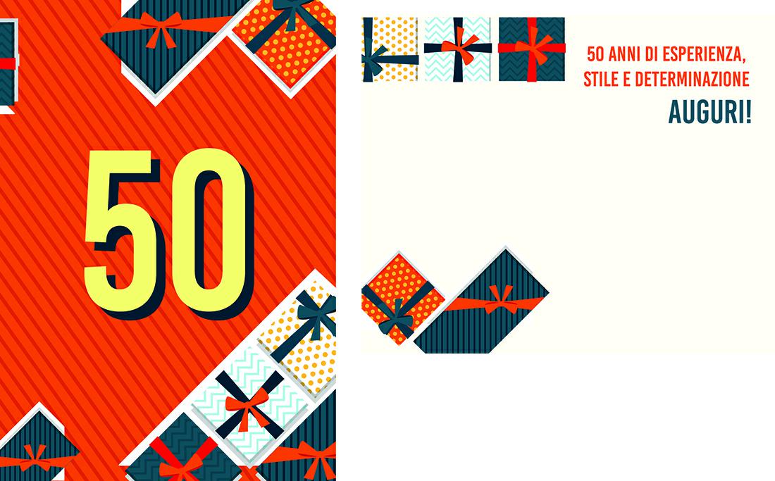 BIGLIETTINI z.50 ANNI mini 8x13-LINEA MILLEFORME