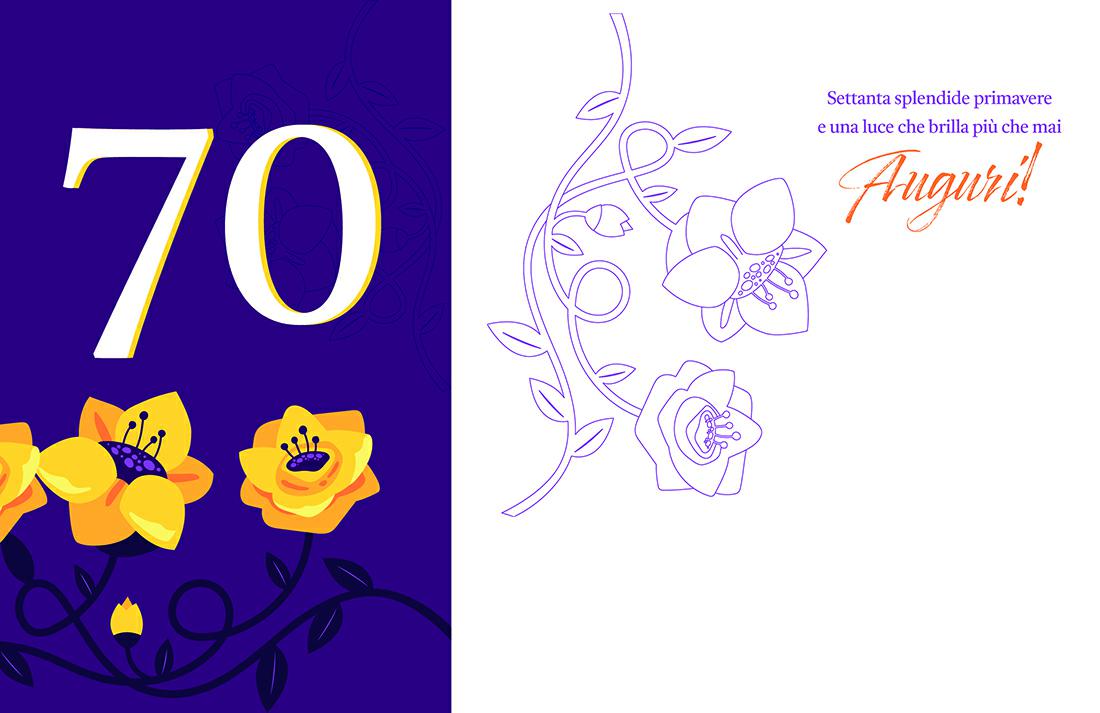 BIGLIETTINI z.70 ANNI mini 8x13-LINEA MILLEFORME