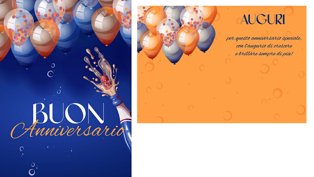 BIGLIETTINI ANNIVERSARIO 11,5X16 -LINEA MILLEFORME