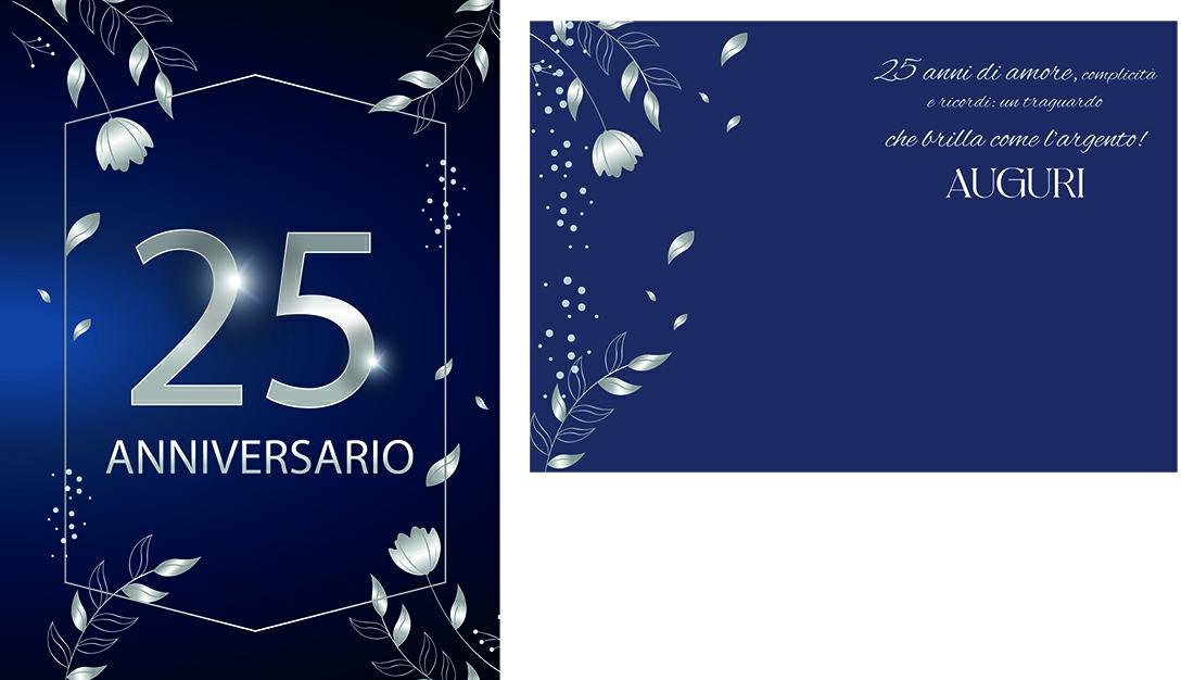 BIGLIETTINI ANNIVERSARIO 25 11,5X16 -LINEA MILLEFORME