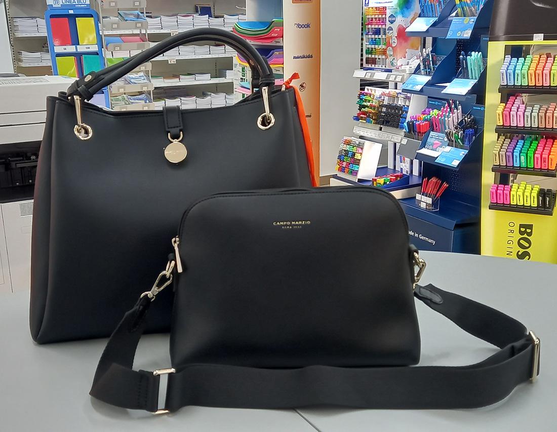 CAMPO MARZIO LOUISE CHIC HANDBAG BLACK DUE IN UNA