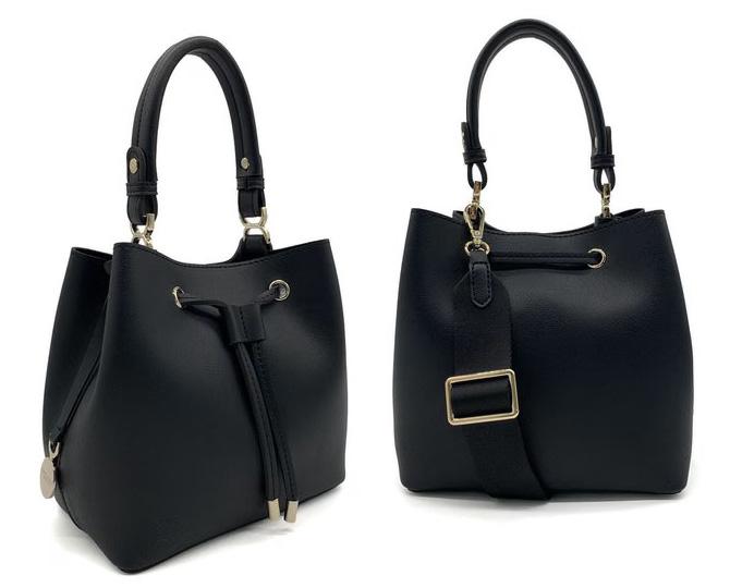 CAMPO MARZIO NATALIA CHIC BUCKET BAG BLACK