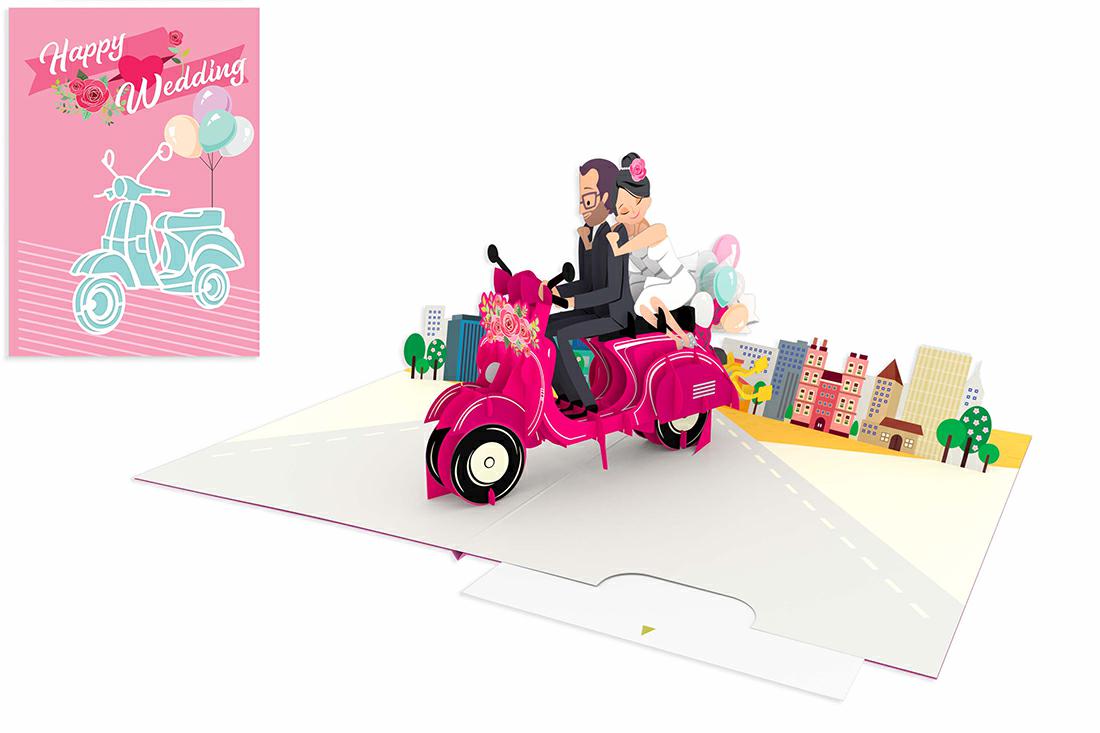 BIGLIETTINI ORIGAMI SPOSI IN VESPA - SPOUSES