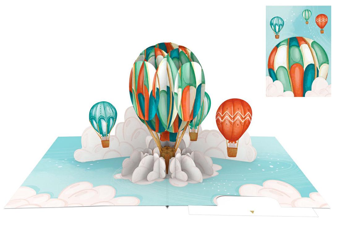 BIGLIETTINI ORIGAMI HOT AIR BALLOONS