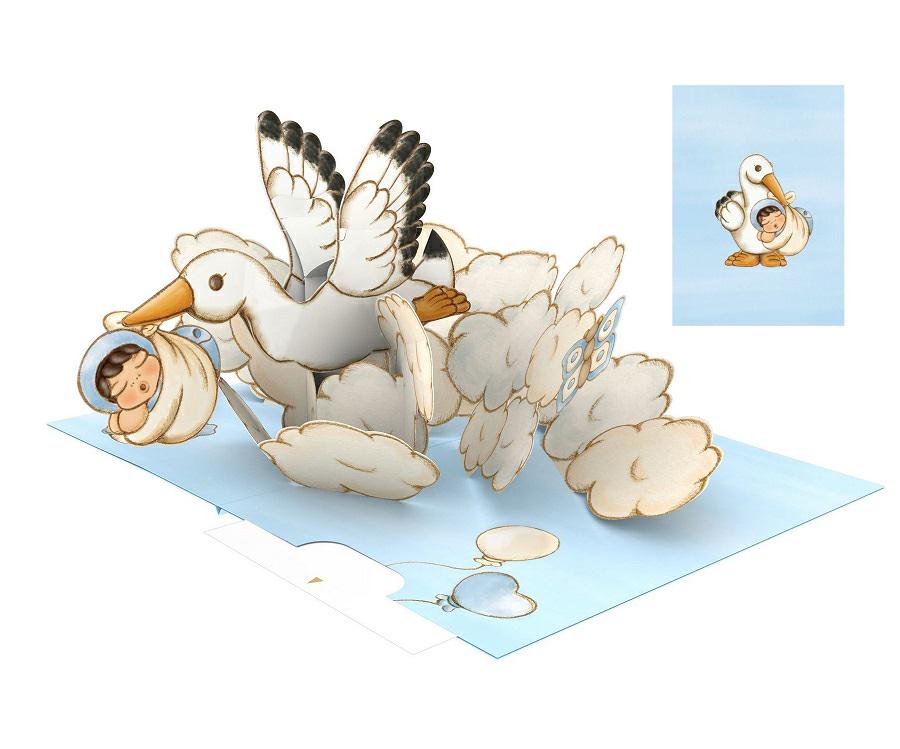 BIGLIETTINI ORIGAMI NASCITA BIMBO