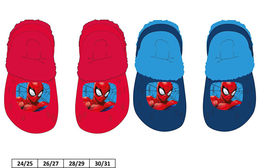 BIMBI-PANTOFOLE SABOT INVERNALI SPIDERMAN