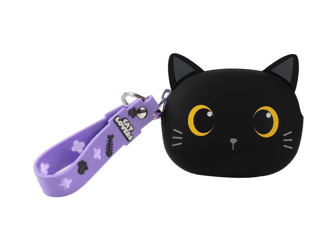 iTOTAL PORTAMONETE IN SILICONE BLACK CAT